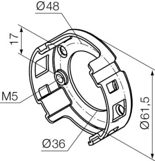 Nice Kompakthalterung mit 2 Bohrungen M5 | 535.10010