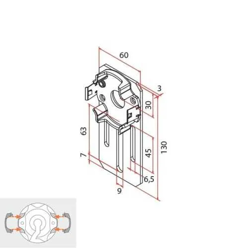 Cherubini Schnellanschluss- Motorlagerplatte / A4506-0622