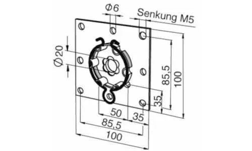 Somfy Antriebslager 100 x 100 mm / 9763608