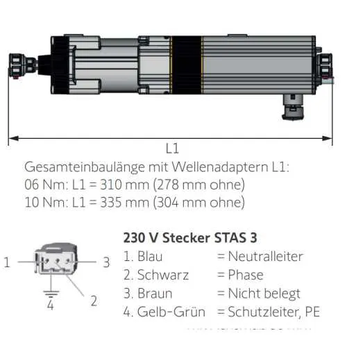 Somfy Antrieb für Raffstoren J4S io Protect 06/24 U30/N30