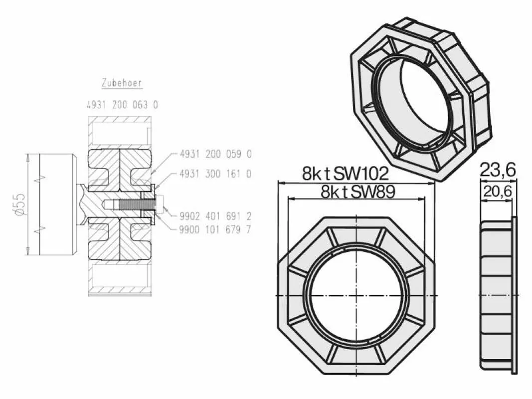 Becker Adapterset SW 102 | Baureihe L Becker Adapterset SW 102 | Baureihe L