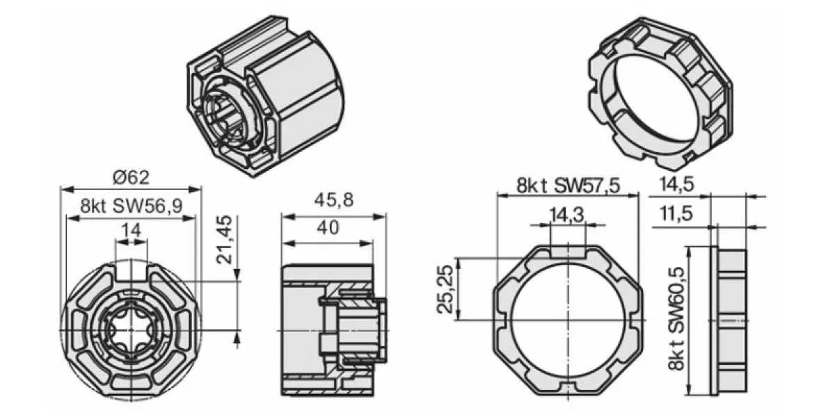 Becker Adapterset O-Rolm 60 Becker Adapterset O-Rolm 60