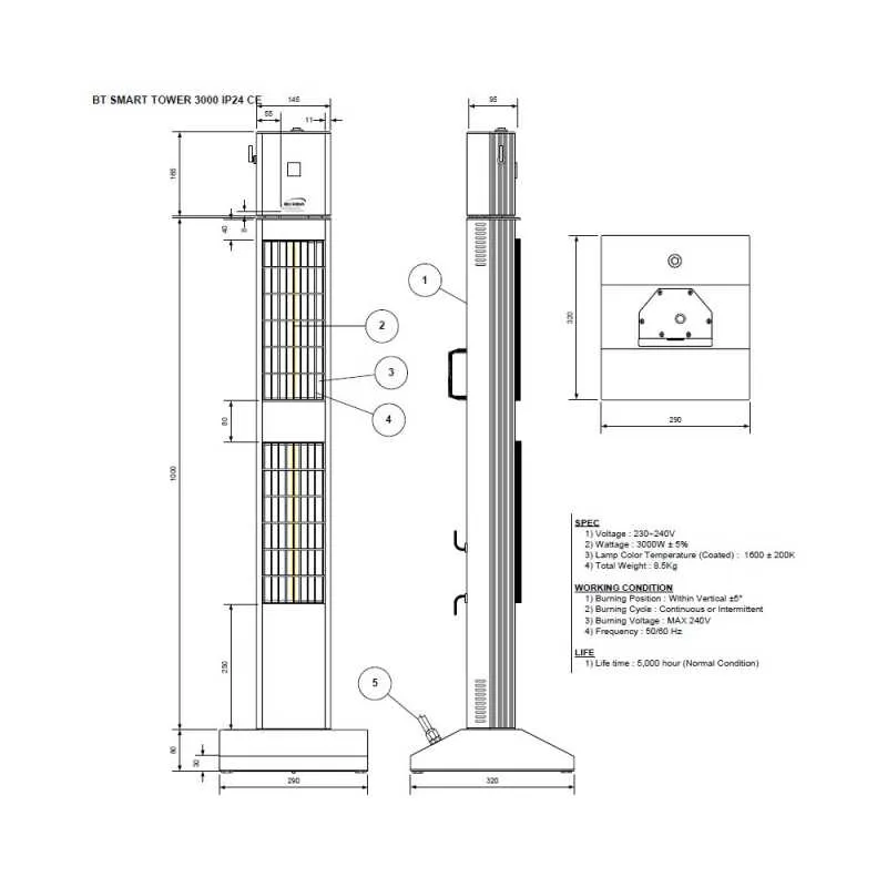 Burda SMART TOWER BLUETOOTH 3000W Burda SMART TOWER BLUETOOTH 3000W