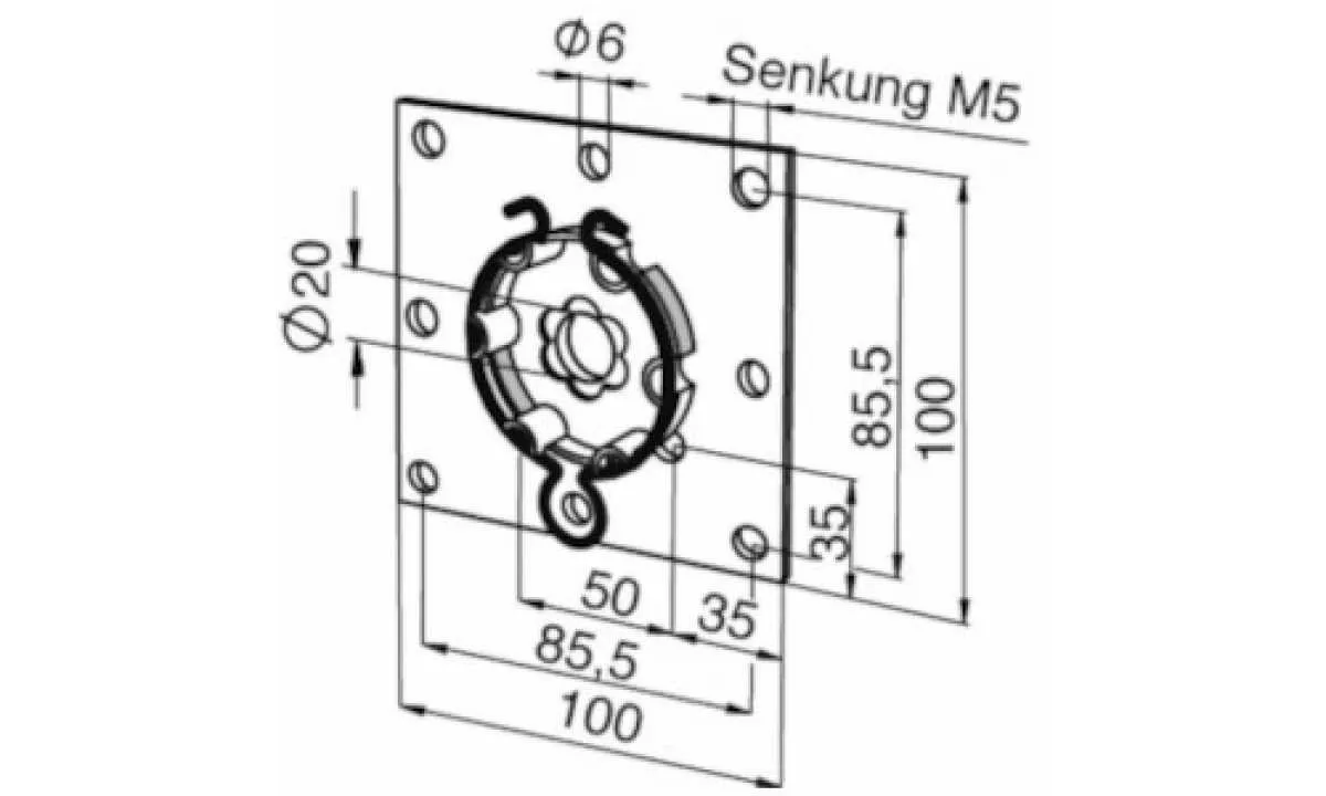 Somfy Antriebslager 100 x 100 mm / 9763608