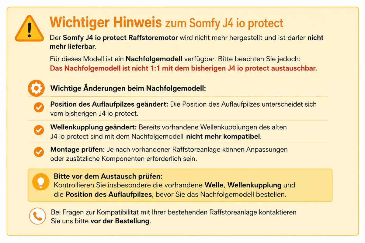 Somfy Antrieb für Raffstoren J4 io Protect - 06/24