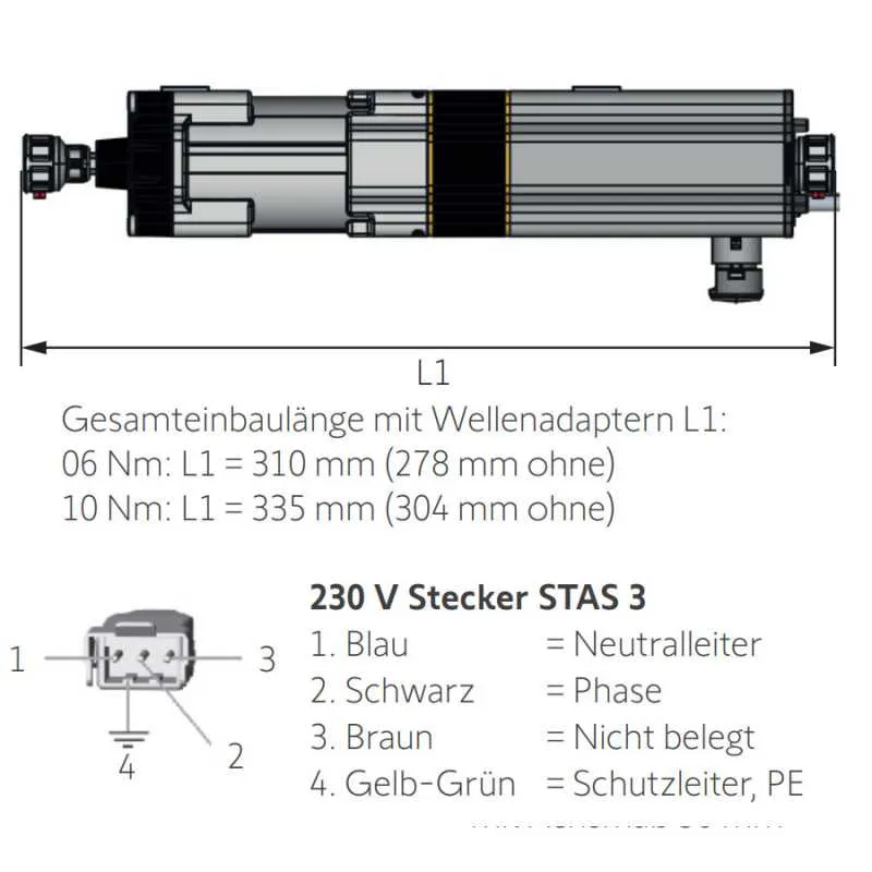 Somfy Antrieb für Raffstoren J4S io Protect 06/24 U30/N30